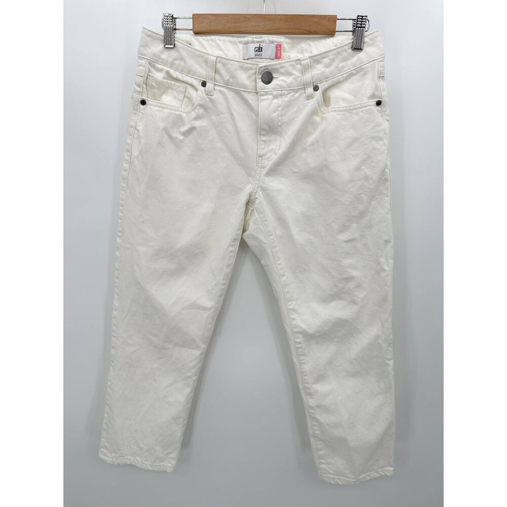 CAbi Jeans Women 4 Off White Cream BF Boyfriend 100% Cotton Non-Stretch